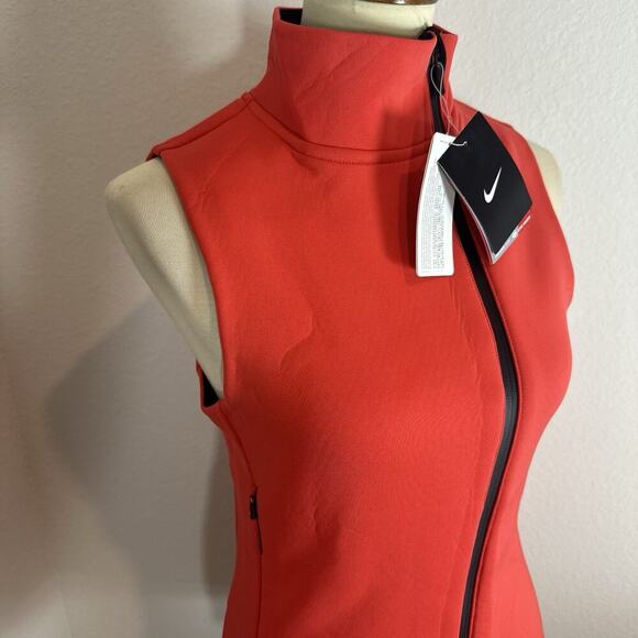 NWT NIKE Womens Red Zip Vest Small Thermafit Slim Running Athleisure Hiking GORP - Picture 8 of 13